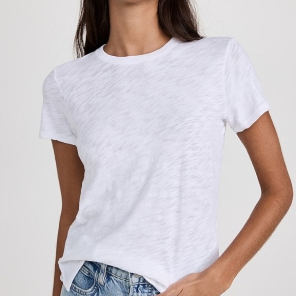 ATM Anthony Thomas Melillo White Heathered Schoolboy Crew Neck Tee T-Shirt M - Picture 3 of 13